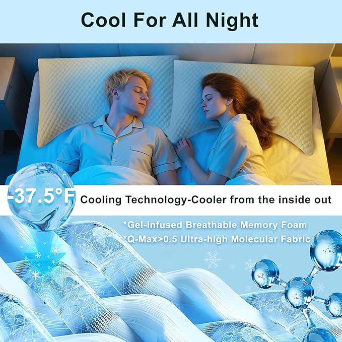 Adjustable Side Sleeper Pillow for Neck and Shoulder Pain Relief, Cooling Shredded Memory Foam Pillows for Sleeping, Queen Curved Bed Pillows Firm and Soft (1, White, U-Shape)