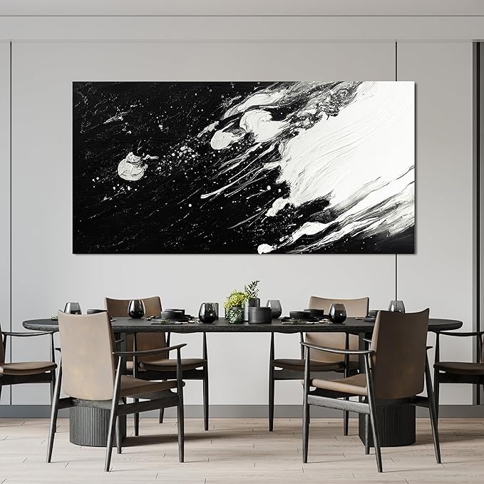 Canvas Wall Art Decor Modern Large Black and White Wall Art Prints Large Wall Art for Living Room Abstract Black Art Abstract Canvas Art Wall Decor Artwork for Walls Home Office Decor 29" X 58"