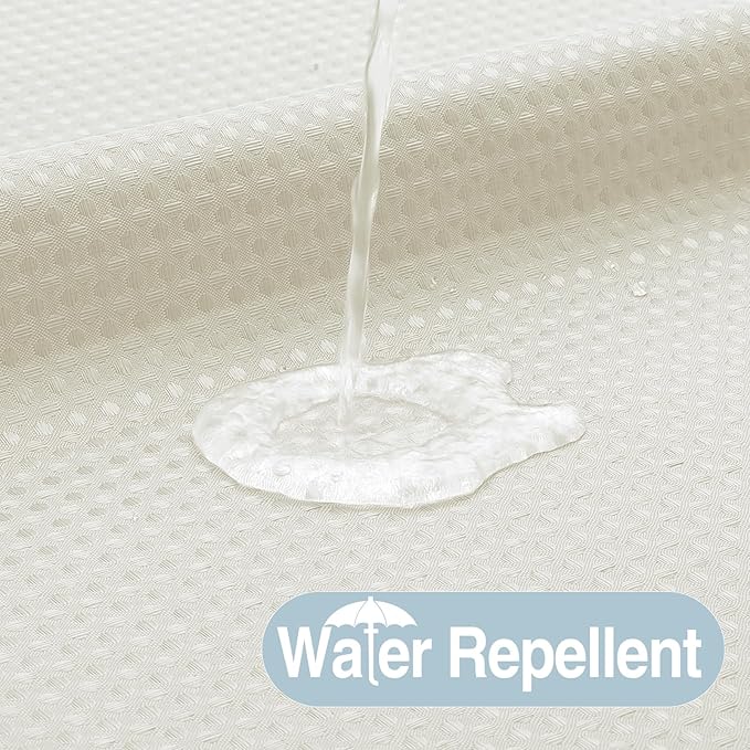 Colorful Star No Hook Shower Curtain with Snap in Fabric Liner, Waffle Weave Heavy Duty Thick Shower Curtains with Mesh Top Window, Hotel Style Waterproof Bathroom Curtain Set, 72 x 75 Inch, Ivory