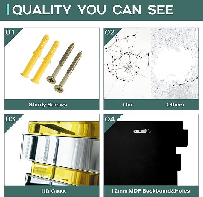 27×55inch Gold Mirrors for Wall Beveled Rectangle Accent Mirrors for Wall Contemporary Decor Livinig Room Decorative Mirrors for Decor