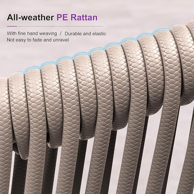 PURPLE LEAF 11 Pieces Outdoor Dining Set Patio Table and Chairs Set Aluminum Wicker Rattan Patio Furniture Set for Lawn Garden Backyard Champagne