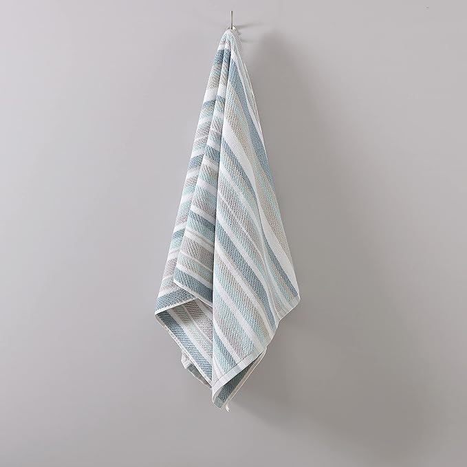 Tommy Bahama Nautica - Bath Towels, Highly Absorbent & Soft, Stylish Bathroom Decor (Zane Chevron Blue, 6 Piece)