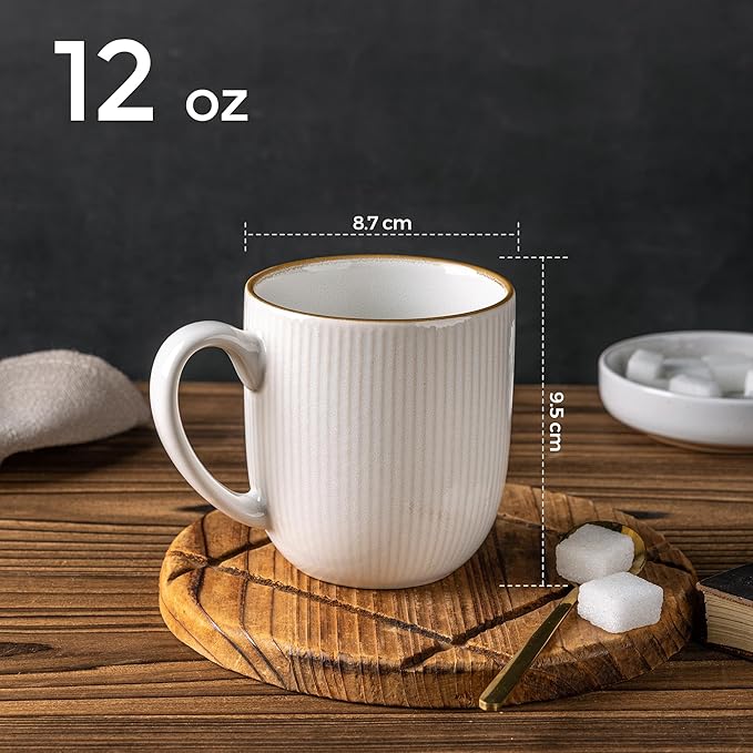 GBHOME Ceramic Coffee Mugs Set of 6, 12oz Handmade Ceramic Coffee Mugs Set with Gradient color for Latte/Tea/Beer/Hot Cocoa, Dishwasher & Microwave Safe