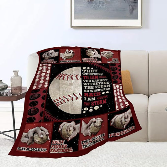Baseball Gifts: Cozy Fleece Flannel Blanket - Soft, Warm, Plush & Lightweight - Inspirational Design for Boys, Girls, Teens, Men, Kids - Couch, Sofa, Bed - 60"X80"