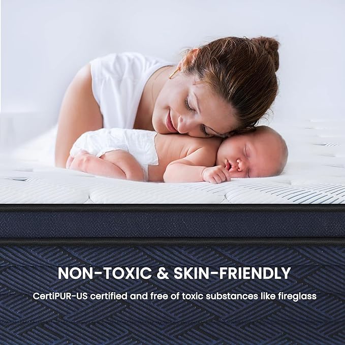 Twin Mattress 12 Inch, Promotes a Healthy Spine, Hybrid Latex Twin Bed Mattress in a Box, Pressure Relief, Pocket Coils for Lumbar Targeted Support, Medium Firm, 100-Night Trail, 75"*39"*12"