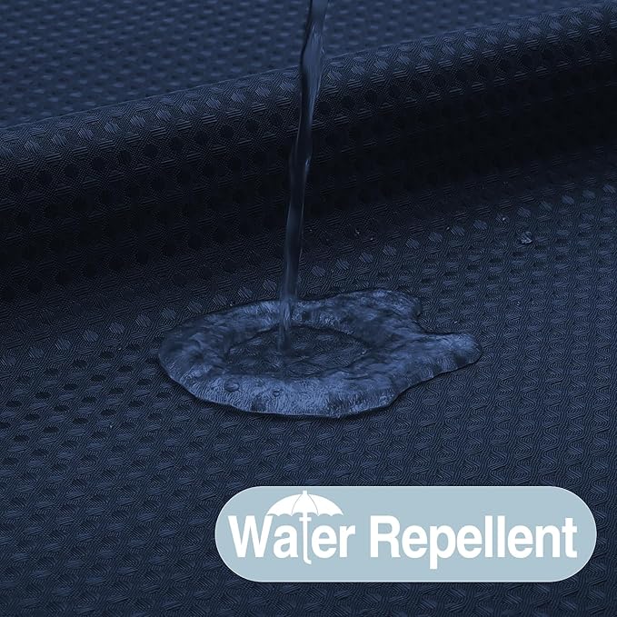 Colorful Star No Hook Shower Curtain with Snap in Fabric Liner, Waffle Weave Heavy Duty Thick Shower Curtains with Mesh Top Window, Hotel Style Waterproof Bathroom Curtain Set, 72 x 75 Inch, Navy Blue