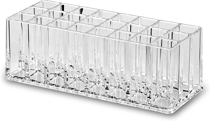 BY ALEGORY (Set) Acrylic Lipstick Organizer & Makeup Brush Organizer 48 Space Storage Refillable Container Beauty Cosmetic Display Case
