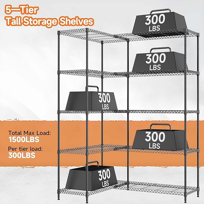 5 Tiers Shelf Metal Storage Shelves