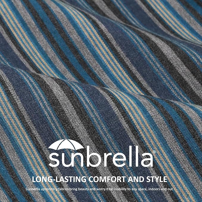 Sunbrella Decorative Outdoor Water Repellent Throw Pillows with Inserts, Set of 4, 18" x18" Pillows for Patio, Backyard, Bed, Couch, and Patio Furniture, Troupe Dock