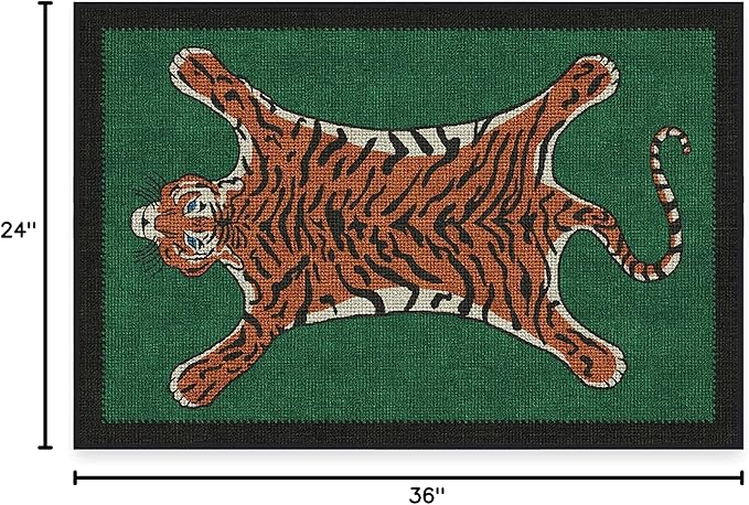 RUGGABLE x Jonathan Adler Machine Washable Modern Area Rug – Tiger Emerald 2x3, Stain-Resistant, Non-Slip – Small Rugs for Living Room, Bedroom, Hallway, Entryway & Bathroom–with Standard Pad