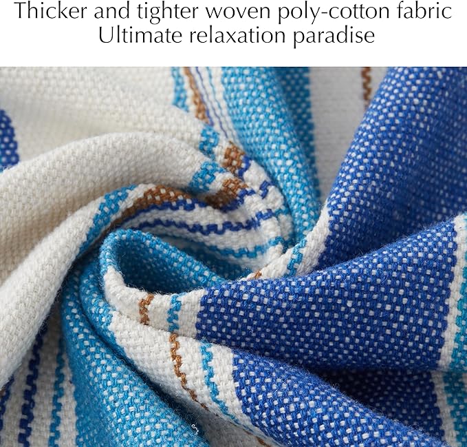 PNAEUT Double Hammocks for Outside, Replacement Outdoor Tree Hammock for Indoor Patio Porch Garden (Lightblue, Medium)