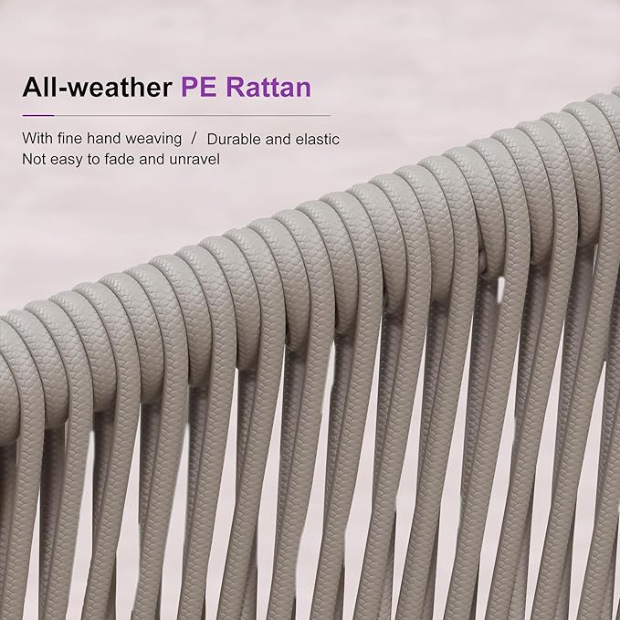 PURPLE LEAF 13 Pieces Outdoor Dining Set Patio Dining Furniture Set Aluminum Rattan Wicker Outdoor Dining Table and Chairs Set for 12 for Lawn Porch Deck Champagne