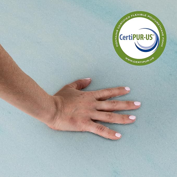 Ghostbed Plush Foam No Cover Mattress Topper, Queen 1.5 Inch Polyurethane Foam Plush Mattress Topper Queen for Back Pain, Durable and Easy to Install & Remove, Made in USA | CertiPUR-US Certified