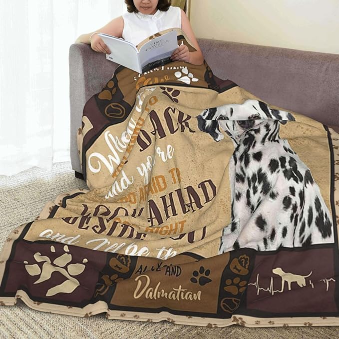 Dalmatian Blanket Dalmatian Dog Throw Blanket Soft Fleece Flannel Bedding Spotted Dog Gifts for Men Boys Women Girls Lovers Adults Stuff Plush for Couch Sofa Bed Room Decor 40"X50"