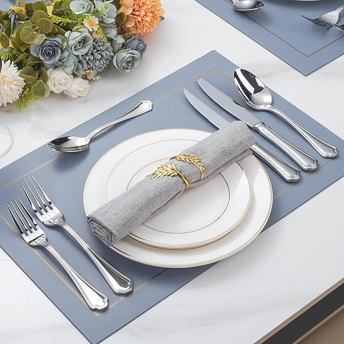 18/10 Stainless Steel 72 Piece Silverware Set with Steak Knives, Heavy Stainless Steel Flatware, High End Silverware Set, Ideal for Gift