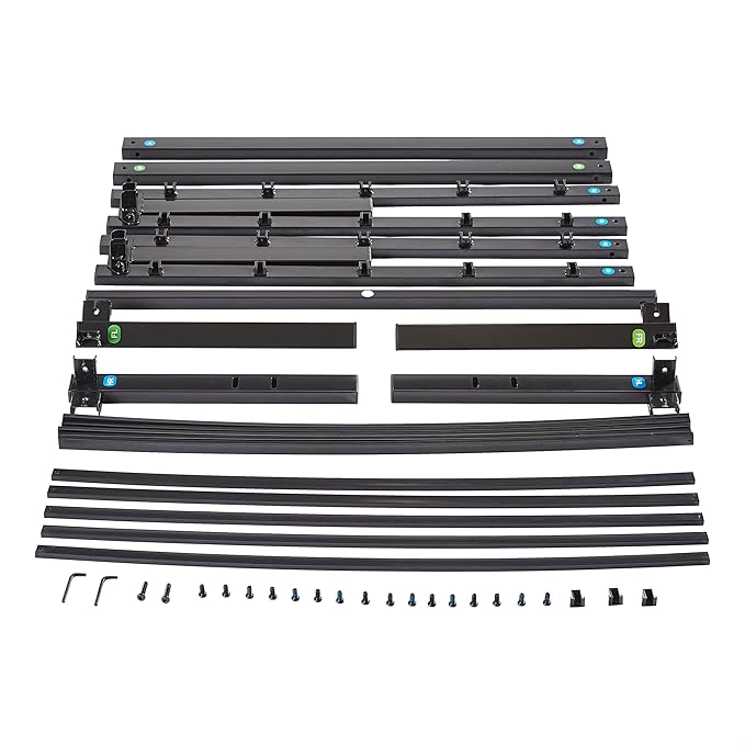 Amazon Basics Sturdy Heavy-Duty Non-Slip Platform Bed Frame Twin Size Storage, Steel Slat Support, Noise Free, Easy Assembly, 18 Inch Black