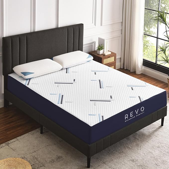 REVO Sleep Gel Memory Foam Mattress, 10-Inch Twin – Cooling Mattress with Pressure-Relieving Support and Contouring Comfort – Ideal for Kids, Guests & Small Spaces