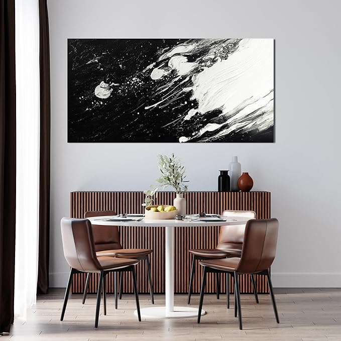 Canvas Wall Art Decor Modern Black and White Wall Art Prints Abstract Wall Art for Living Room Abstract Black Art Abstract Canvas Art Wall Decor Artwork for Walls Bedroom Office Decor 20" X 40"