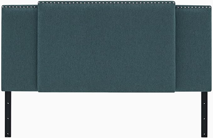 Ball&Cast Bed Upholstered Fabric Upholstered Rectangle Design Full/Queen/King Size 3 in 1,Heights from 37 to 49 inch Adjustable Indigo Set of 1