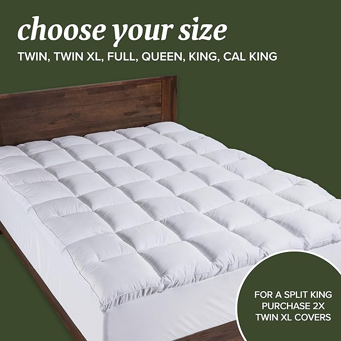 Beckham Hotel Collection Queen Size Mattress Pad (Extra Padded) & Protector Hybrid - Quilted Pillow Top Mattress Cover - Thick, Plush, Fitted Mattress Topper for Bed