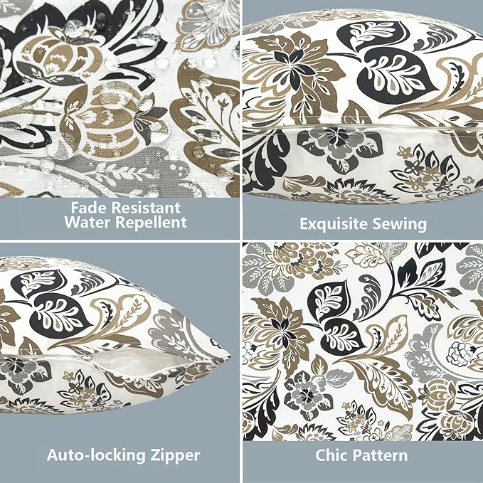 LVTXIII Outdoor Throw Pillow Covers 20 x 20 Inch, Covers ONLY Modern Cute Pattern Decorative Square Toss Pillow Case Pack of 2 for Home Patio Garden Sofa Bed Furniture, Dailey Tan