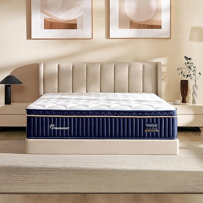 Queen Mattress, 12 Inch Queen Size Hybrid Mattress in a Box, Medium Firm Memory Foam mattress, with Individual Pocket Springs, Upgrade Zoned Support, Motion Isolation&Pressure Relief, CertiPUR-US