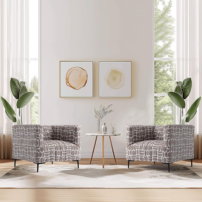 Get Set Style Modern Accent Single Sofa Chair with Arms,Tufted Boucle Upholstered Comfy Reading Sofa Chair with Arm,Thick Seat Cushion Chair for Living Room Bedroom Study Studio Lounge, Champion