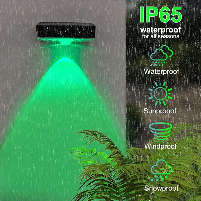 Solar Fence Lights,Fence Lights Solar Powered Waterproof IP65 Multicolor Led 12 Fixed Colors ＆RGB Color Changing for Pool, Deck, Patio, Porch, Stairs, Holiday (12)