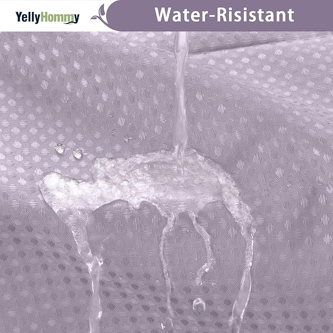YellyHommy No Hook Shower Curtain with Snap in Liner Set Less Time Waffle Shower Curtain for Bathroom 75" L x 72" W Purple
