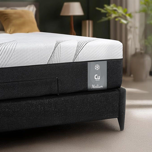 Life Balance Full Hybrid Mattress 12 Inch, Made in USA, Medium, Individual Pocket Coils & Copper Gel Memory Foam， Hypoallergenic & Odorless, Motion Isolation & Pressure Relief, Mattress in a Box