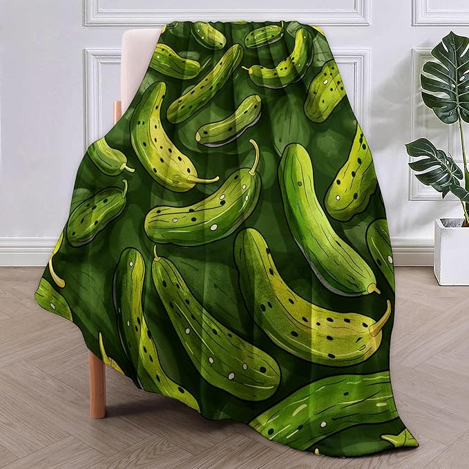 Pickle Blanket Gifts for Women Girls Adults Kids Soft Warm Lightweight Cozy Pickles Throw Blankets for Bed Sofa Couch Living Room Decor 50x60in