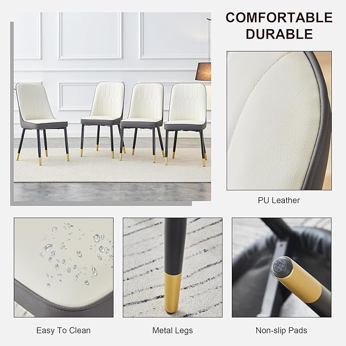 Dining Room Table Set for 6, Dinner Table Set for 6, Sintered Stone Kitchen Table Top and Modern Chairs Set of 6 for Kitchen Dining Room