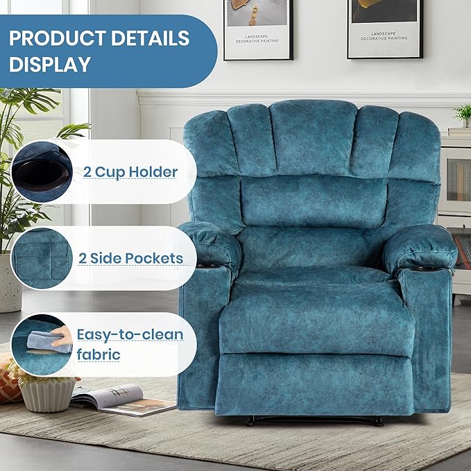 Recliner Chair Manual Modern Ergonomic Lounge Single Sofa Seat Living Room Lounge Recliners on Clearance Foam Filling