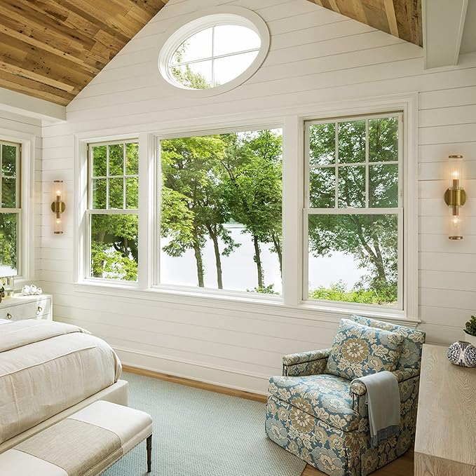 Wall Sconces Set of Two Gold Morden Wall Lamp for Bathroom Living Room Vanity Lights Fixture (Without Bulbs)