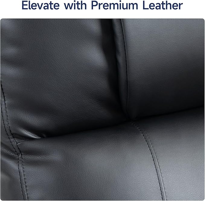 Power Lift Recliner Chair for Elderly with Massage & Heat, 160° Adjustable PU Leather Electric Recliner with Remote, Cup Holders, Side Pockets, and Stand Assist for Living Room, Bedroom (Black)