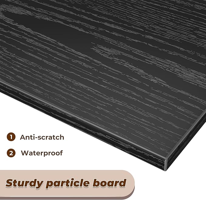 SUPERJARE TV Stand for 55 Inch TV, Entertainment Center with Adjustable Shelf, 2 Cabinets, TV Console Table, Media Console, Solid Wood Feet, Cord Holes, for Living Room, Bedroom, Black