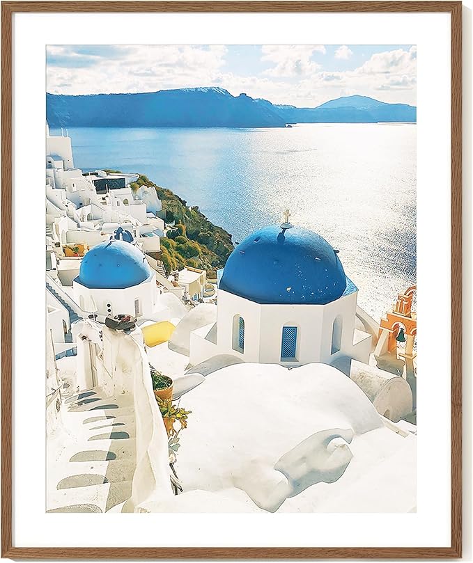 Axeman 28x34 Frame | Solid Oak Wood 28x34 Poster Frame With Mat for 24x30 | 34x28 Wood Picture Frame | Tempered Glass and Hanging Hardware Included Home Wall Decor Art Hanging Frame | Walnut