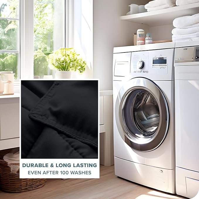 Bare Home Comforter Set - Full Size - Ultra-Soft - Goose Down Alternative - Premium 1800 Series - All Season Warmth (Full, Black)