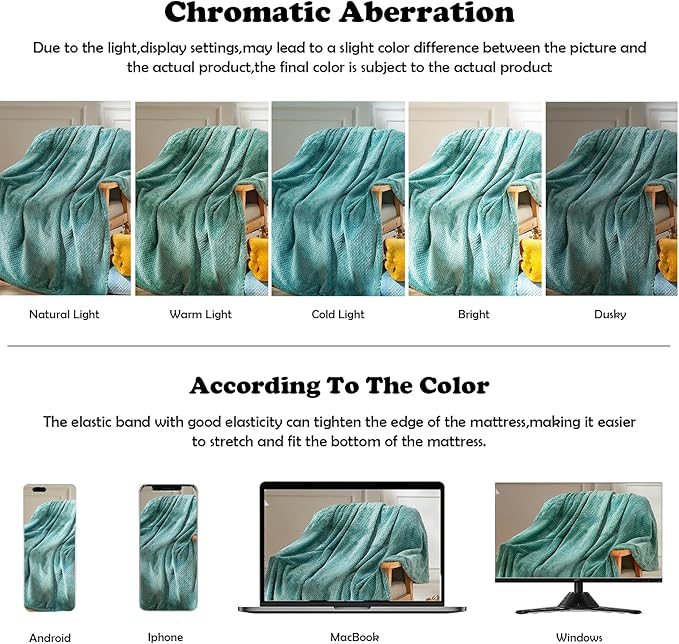 NEWCOSPLAY Super Soft Throw Blanket Light Teal Premium Silky Flannel Fleece Leaves Pattern Lightweight Bed Blanket All Season Use (Light Teal, Throw(50"x60"))