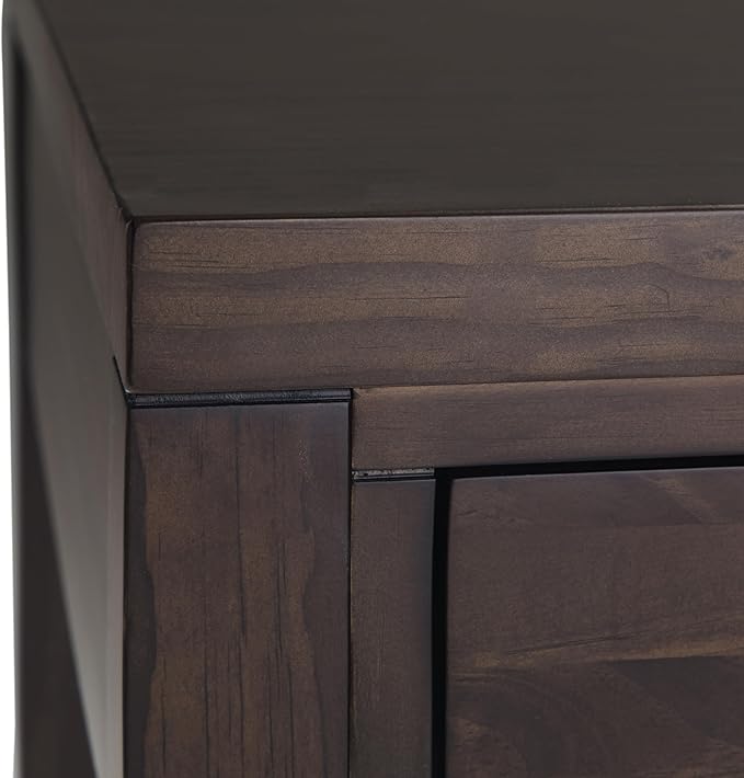 SIMPLIHOME Hollander Desk - 60-Inch Wide Solid Wood Writing Desk in Warm Walnut Brown, Contemporary Home Office Computer Table for Workspace or Study with 2 Drawers and Flip-Down Keyboard Tray