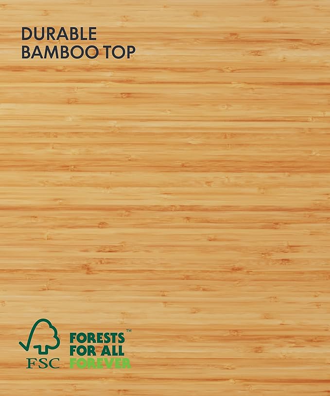 FLEXISPOT E6 MAX Bamboo Dual Motor 3 Stages Standing Desk 48x24 Inch Whole-Piece Board Electric Height Adjustable Stand Up Desk 150KG Load Capacity(White Frame + Bamboo Desktop)