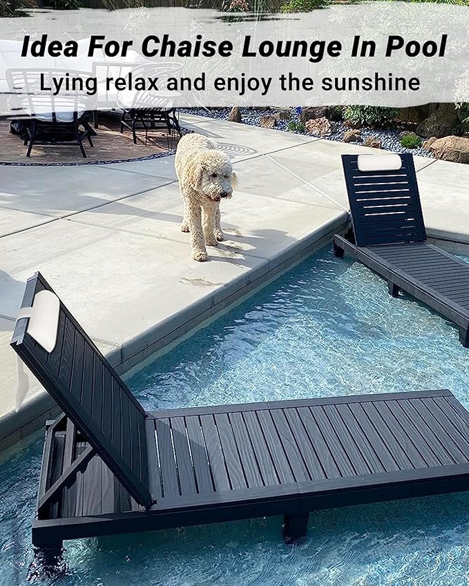 Headrest Pillow for Chaise Lounge Outdoor Pool Cushion Weighted Head Pillows Sunbathing Swimming Furniture