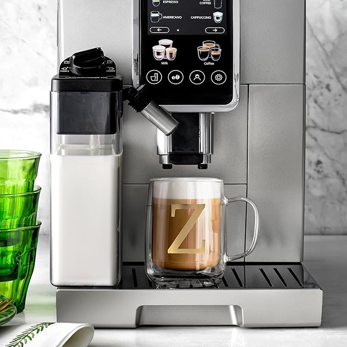 COLLECTIVE HOME - Double Walled Glass Coffee Mugs, Insulated Coffee Mug with Handle, Personalized Gifts for Women, Men, Christmas, 14 oz Monogram Cups (Z)