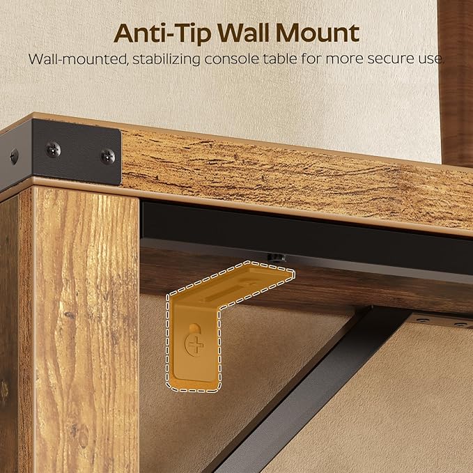 Console Table, 70.8" Long Behind Couch Sofa Table, Entryway Table, Farmhouse Console Table for Narrow Spaces, Hallway, Living Room, Rustic Brown CT31BR