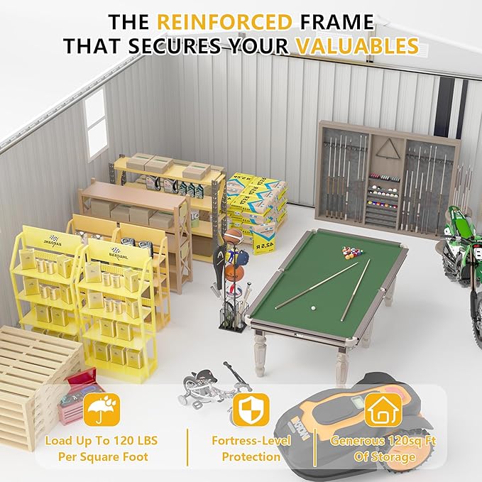 10x12 FT Outdoor Storage Shed, Large Metal Garden Shed with 2 Windows, Outside Tool Sheds with Lockable Sliding Doors, Waterproof Storage Building with 4 Air Vents for Backyard, Patio, Lawn, Dark Gray