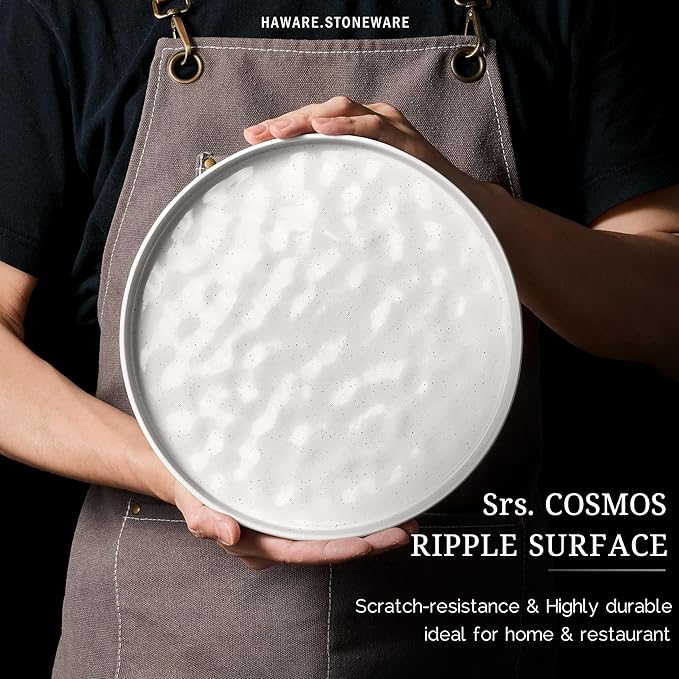 HaWare Dinnerware Sets, 12-Piece Plates and Bowls Set, Stoneware Dish Set for 4, Ceramic Dinnerware for Home Restaurant, Chip and Scratch Resistant, Microwave and Dishwasher Safe, Multicolor