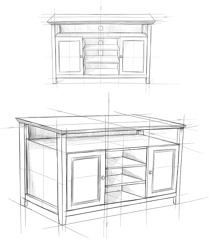 SIMPLIHOME Amherst Solid Wood Universal TV Media Stand, 54 Inch Wide, Transitional, Living Room Entertainment Center, Storage Cabinet and Shelves, for Flat Screen TVs up to 60 Inches in Black