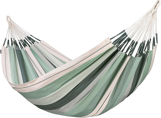 LA SIESTA Modesta Organic Cotton Indoor/Outdoor Hammock, Max 355 Lbs, 2-Person, Olive