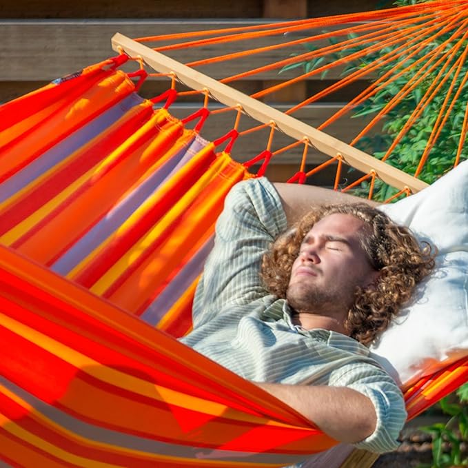 LA SIESTA® Alisio Hammock with Spreader Bar & CasaMount, Suspension Kit for Walls Ceilings & Square Beams - Weatherproof Outdoor Hammock - 2 Person Hammock Bed Double Hammock - Max 355 Lbs, Toucan