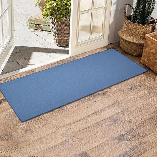 Yancorp 17"x48" Ultra Thin Long Bathroom Rugs,Low Profile Long Bath Mat Non Slip Fit Under Door Absorbent Washable Indoor Door Mat Shower Sink